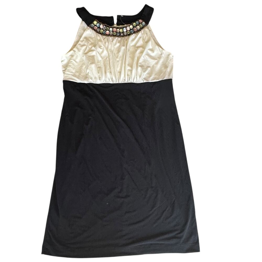 Womens Dress Size 8 Black White Pastel Gems Jewels Bedazzled Date Night Formal